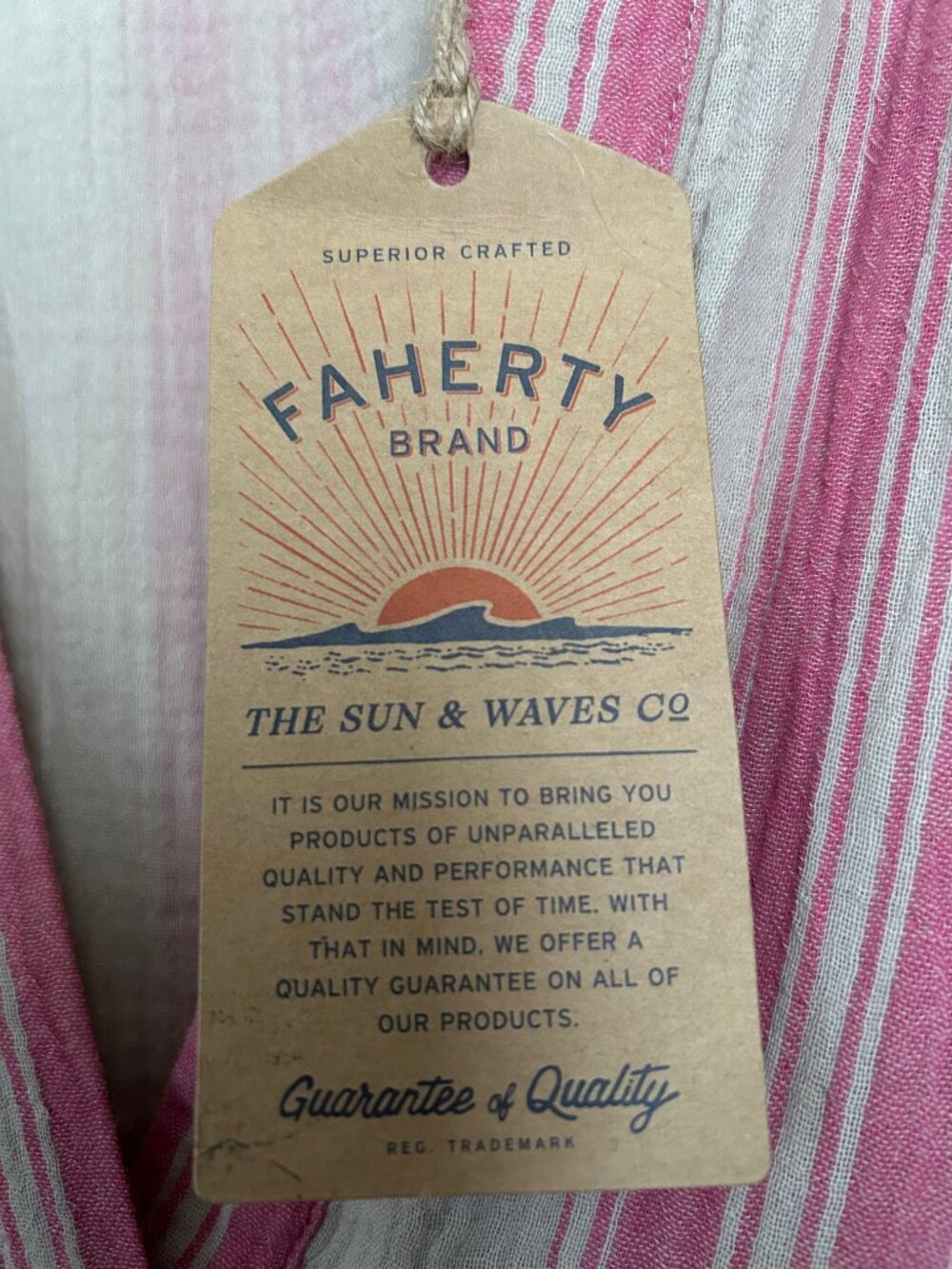 NWT FAHERTY cotton gauze Wesley maxi dress in Cocoa Reef Stripe - L - Picture 5 of 5